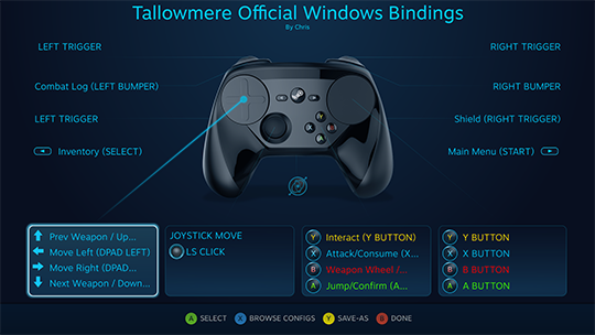 Tallowmere Official Windows Bindings for Steam Controller